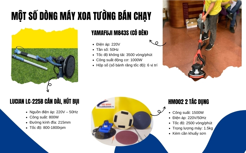 Một số dòng máy xoa tường bán chạy hiện nay