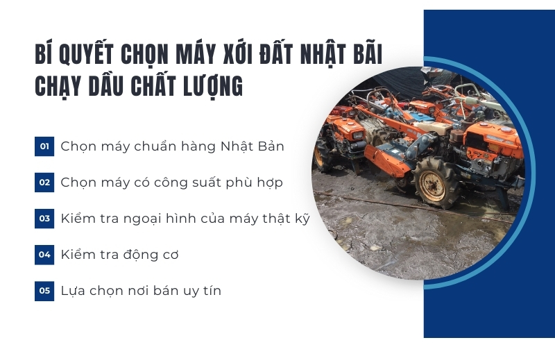 Bí quyết chọn máy xới đất Nhật bãi chạy dầu chất lượng