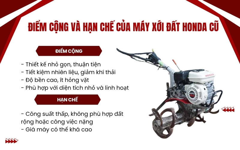 Điểm cộng và hạn chế của máy xới đất Honda cũ