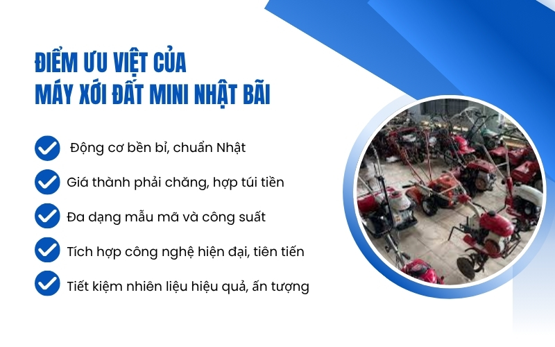Điểm ưu việt của máy xới đất mini Nhật bãi