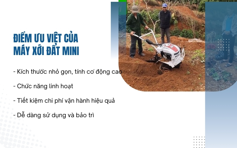 Điểm ưu việt của máy xới đất mini