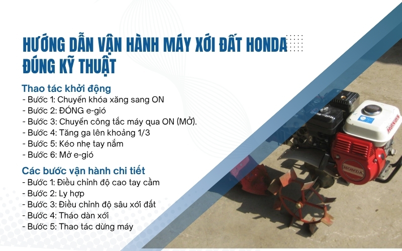 Hướng dẫn vận hành máy xới đất Honda đúng kỹ thuật