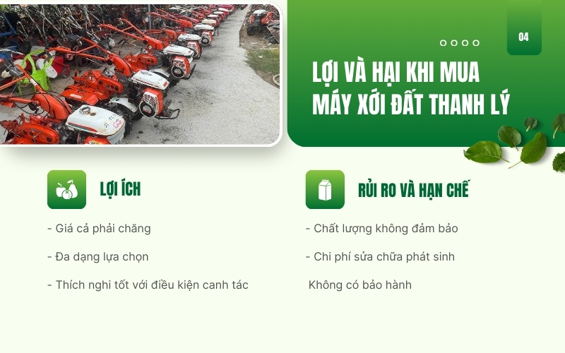 Lợi và hại khi mua máy xới đất thanh lý