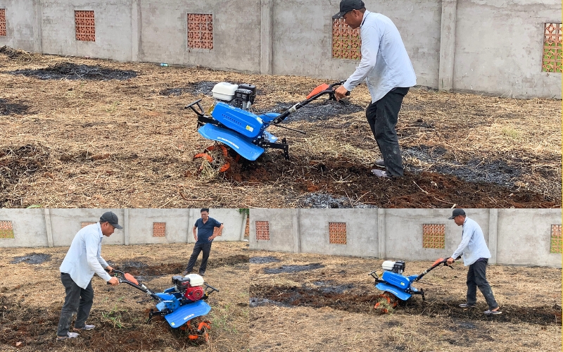 Bàn giao máy xới đất Honda GX200 cho khách