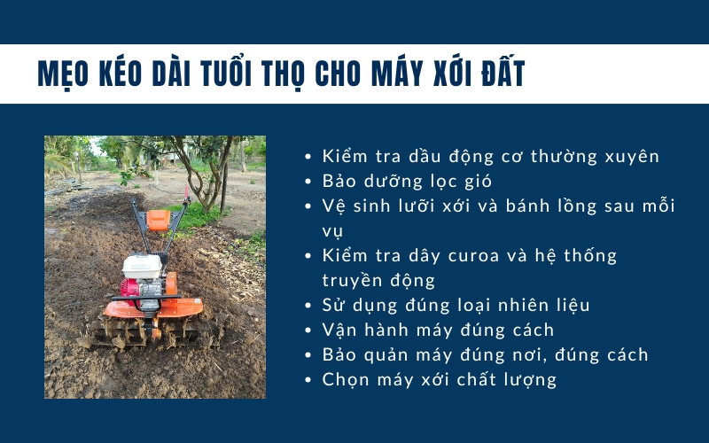 Mẹo kéo dài tuổi thọ cho máy xới đất