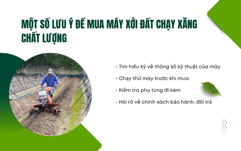 Một số lưu ý để mua máy xới đất chạy xăng chất lượng