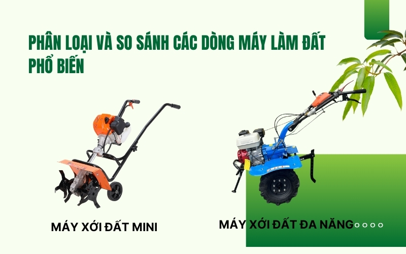 Phân loại và so sánh các dòng máy làm đất phổ biến