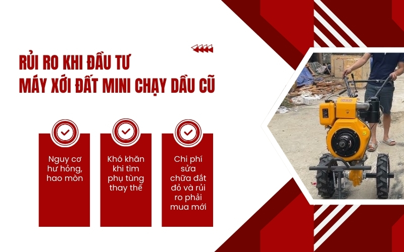 Rủi ro khi đầu tư máy xới đất mini chạy dầu cũ