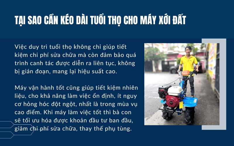 Tại sao cần kéo dài tuổi thọ cho máy xới đất