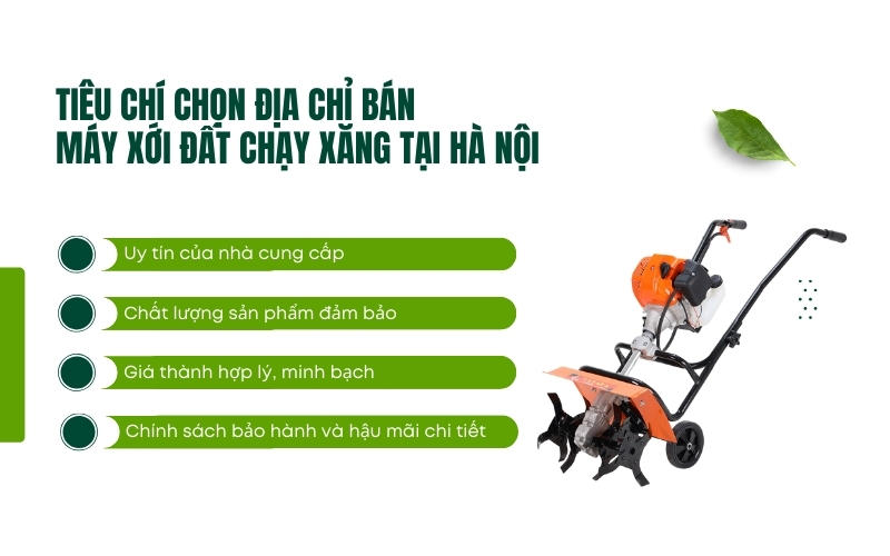 Tiêu chí chọn địa chỉ bán máy xới đất chạy xăng tại Hà Nội