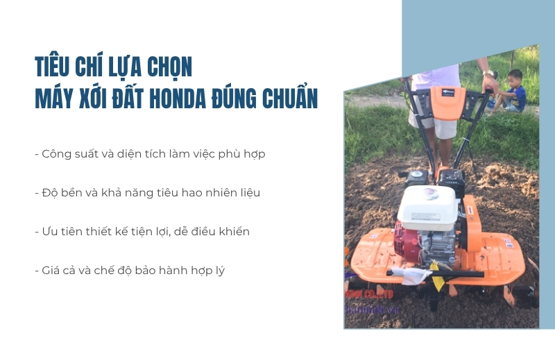Tiêu chí lựa chọn máy xới đất Honda đúng chuẩn