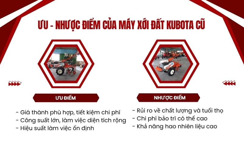 Ưu - nhược điểm của máy xới đất Kubota cũ