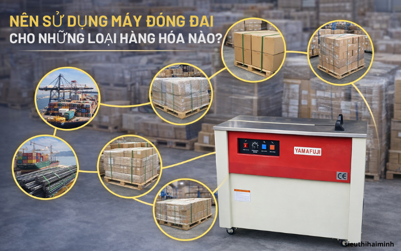 Nên sử dụng máy đóng đai cho những loại hàng hóa nào?