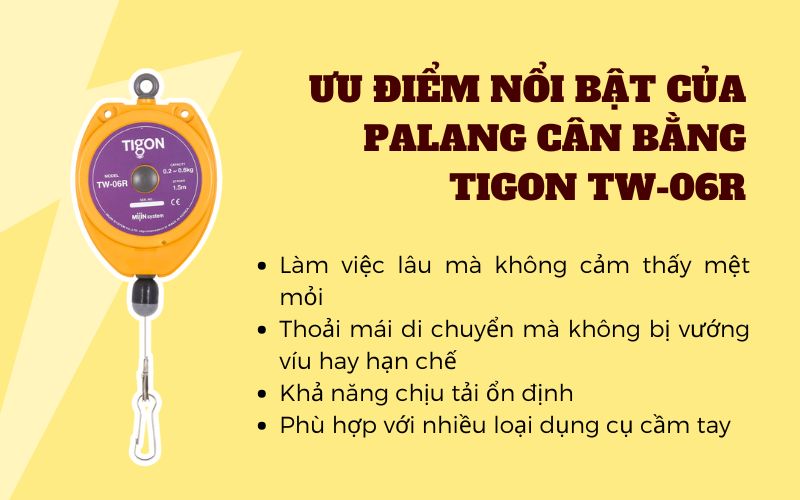 Ưu điểm nổi bật của palang cân bằng Tigon TW-06R