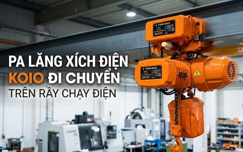 Pa lăng xích điện KOIO di chuyển 0.5T x 9M