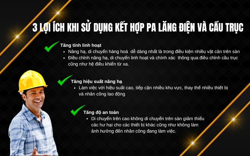 3 lợi ích khi sử dụng kết hợp pa lăng điện và cầu trục