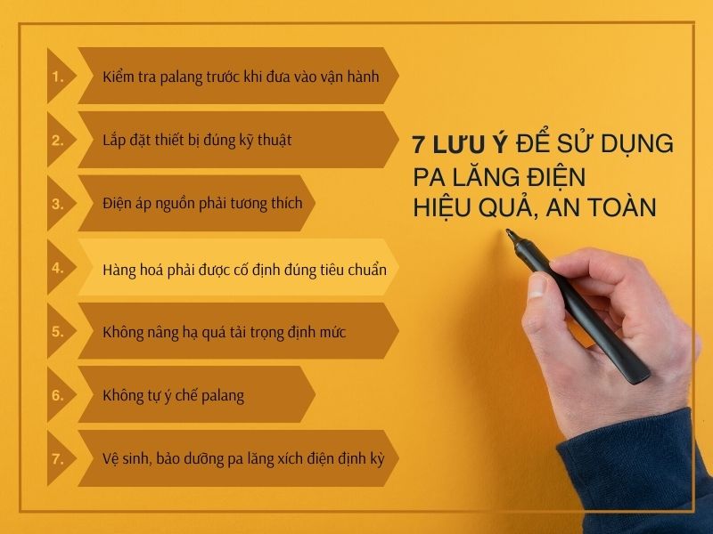 7 lưu ý để sử dụng pa lăng điện hiệu quả, an toàn
