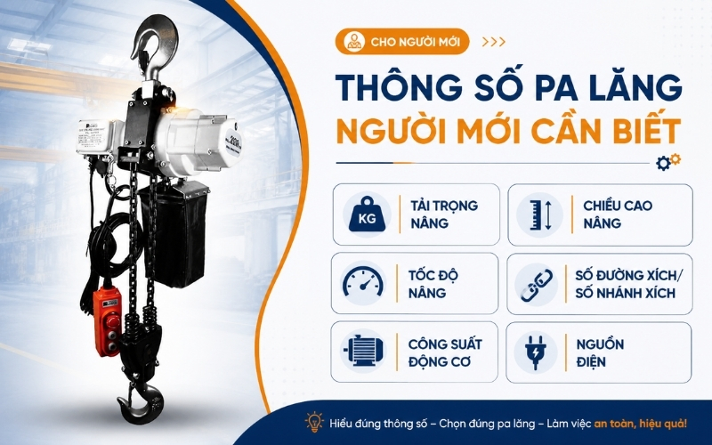 Các thông số quan trọng của pa lăng người mới cần biết