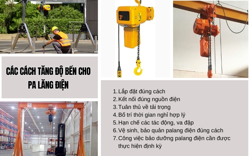 Cách tăng độ bền cho pa lăng điện