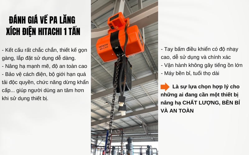Đánh giá về pa lăng xích điện Hitachi 1 tấn
