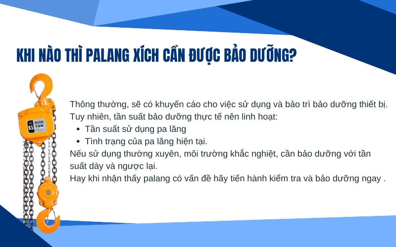 Khi nào thì palang xích cần được bảo dưỡng