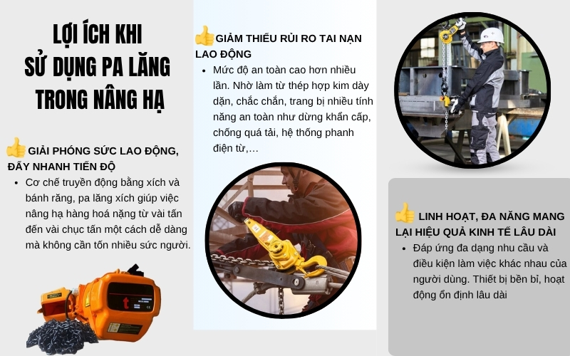 Lợi ích khi sử dụng pa lăng trong nâng hạ