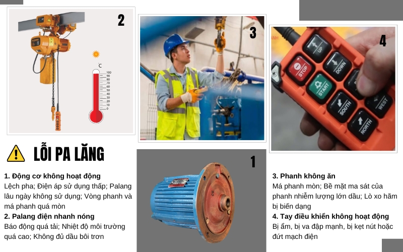 Lỗi palang điện hay gặp, cách khắc phục