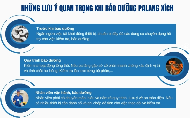 Những lưu ý quan trọng khi bảo dưỡng palang xích