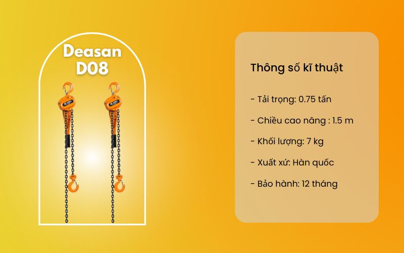 Pa lăng xích Deasan D08