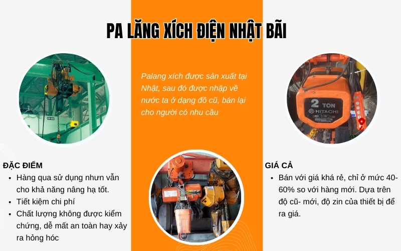 Pa lăng xích điện Nhật bãi