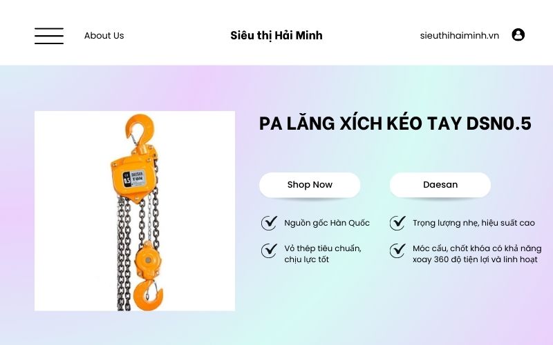 Pa lăng xích kéo tay DSN0.5