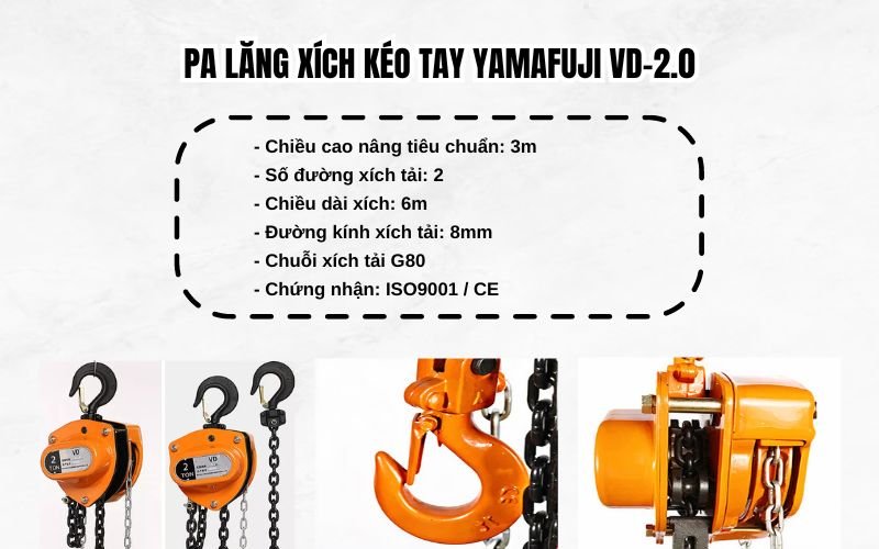 Pa lăng xích kéo tay Yamafuji VD-2.0