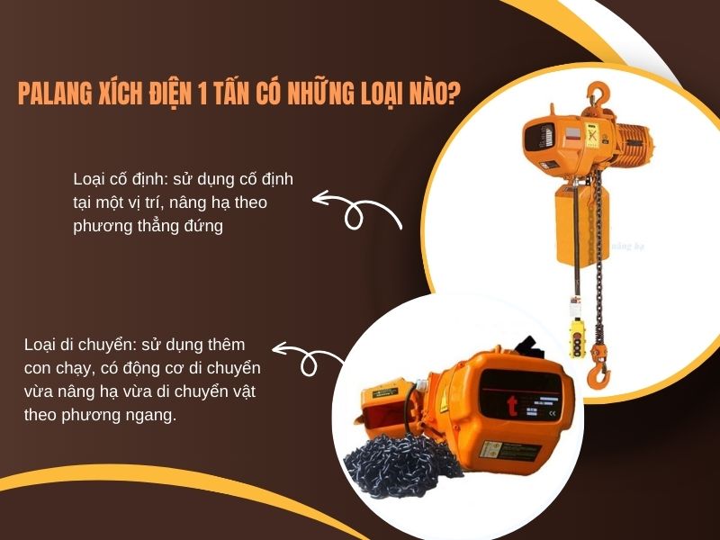 Palang xích điện 1 tấn có những loại nào