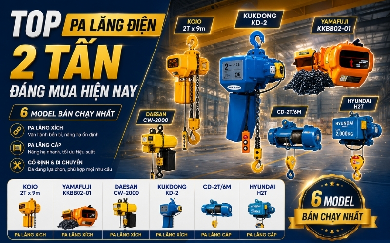 Top palang điện 2 tấn đáng mua hiện nay