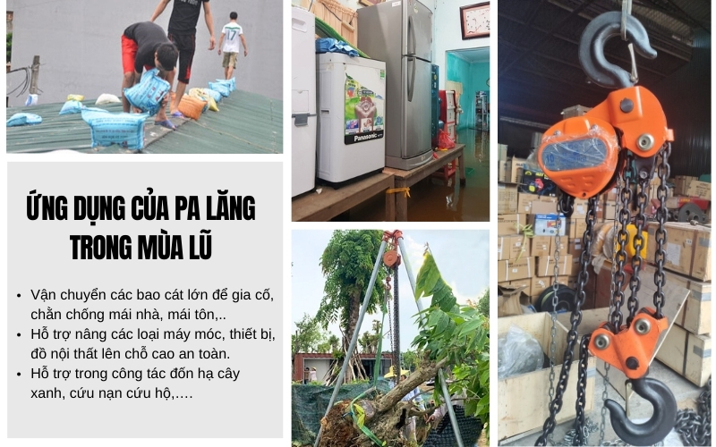 Ứng dụng của pa lăng trong mùa lũ