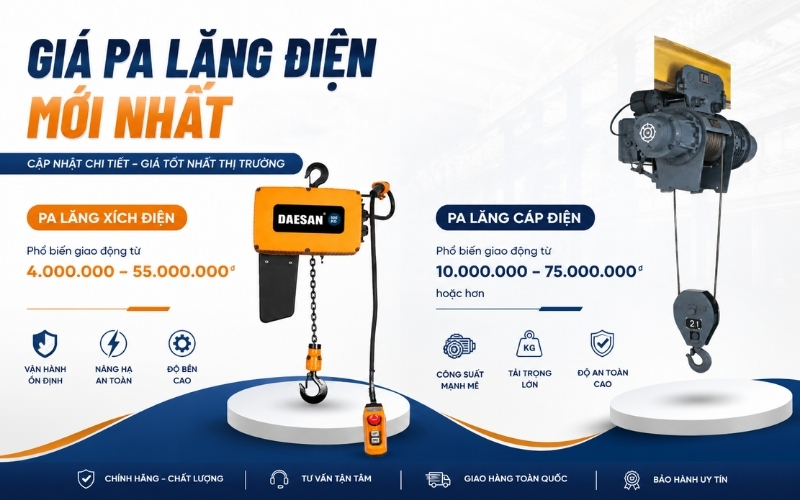 giá pa lăng điện mới nhất