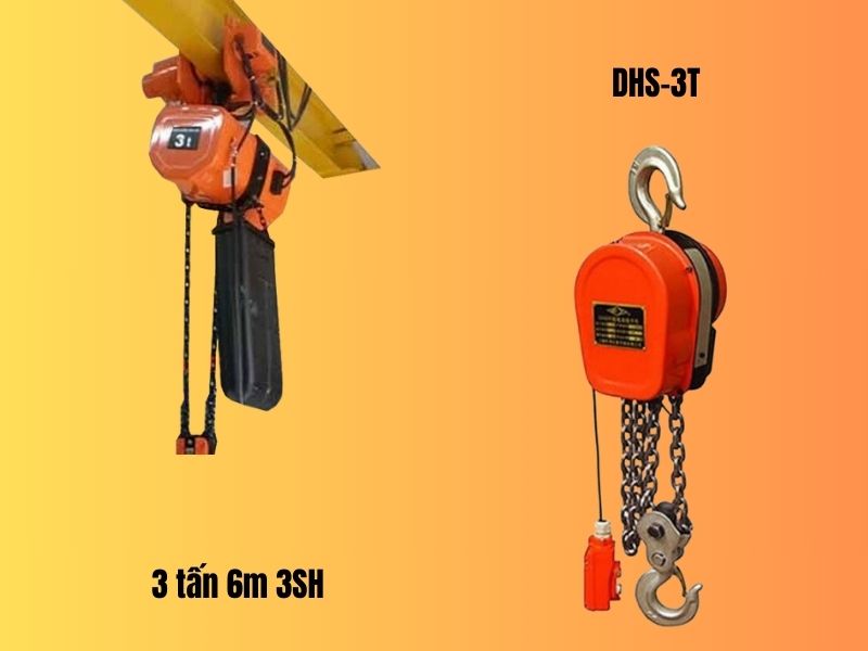 pa lăng xích điện tải trọng 3 tấn