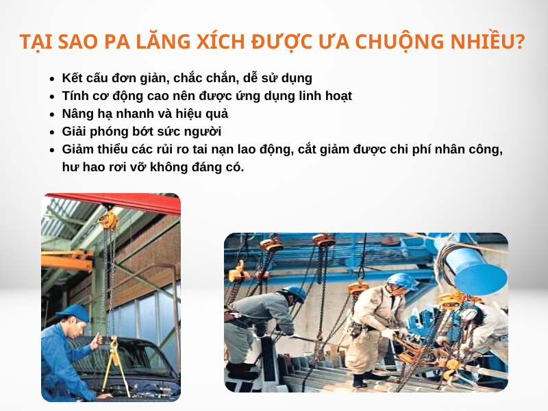 pa lăng xích được ưa chuộng nhiều