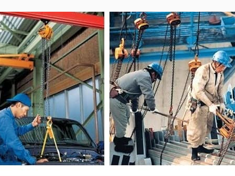 sử dụng pa lăng xích kéo tay