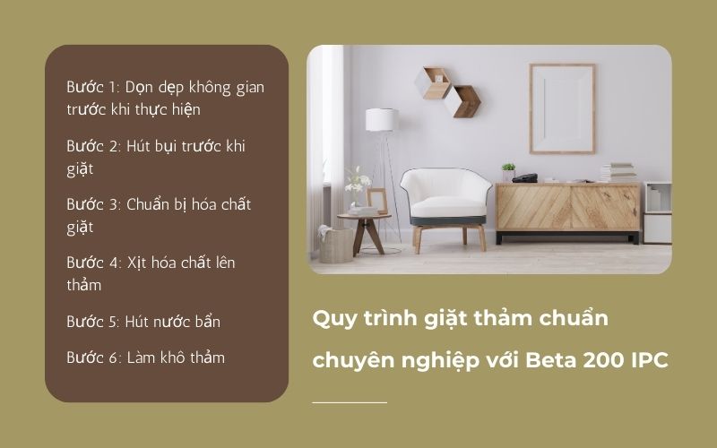 Quy trình giặt thảm chuẩn chuyên nghiệp với Beta  200 IPC