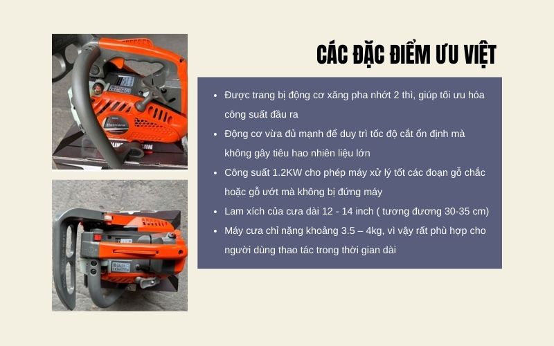 Các đặc điểm ưu việt của cưa Husvana HV-2500
