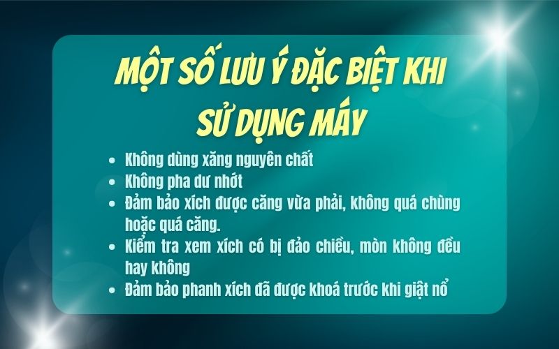 Một số lưu ý đặc biệt khi sử dụng máy