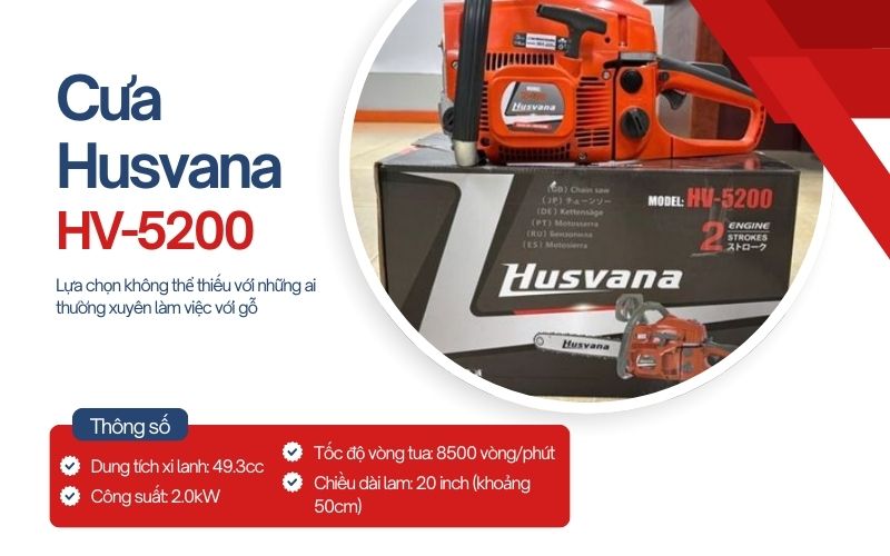 Tổng quan về cưa Husvana HV-5200 có lam xích
