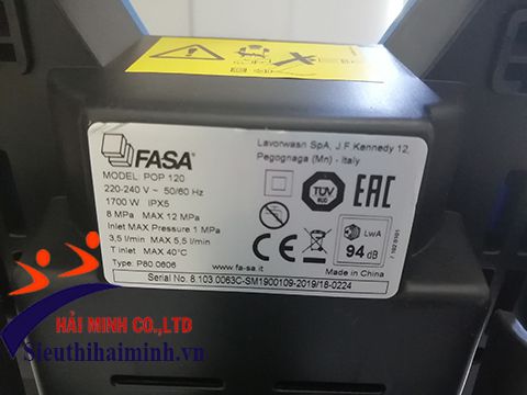 Máy phun rửa áp lực cao Fasa Pop 120 mới