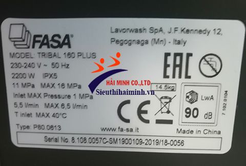 Máy phun rửa áp lực cao Fasa tiện lợi