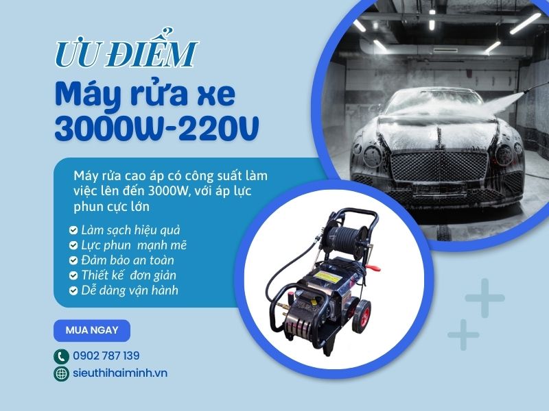 Máy rửa xe cao áp Việt Nam 3000W-220V
