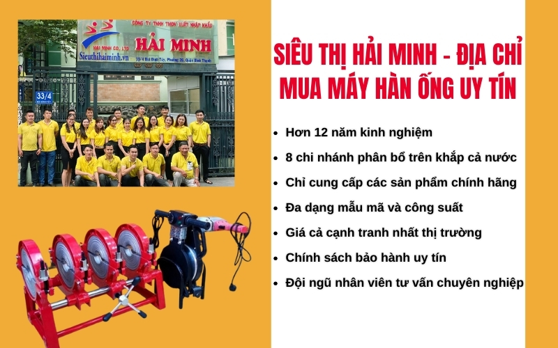 Siêu Thị Hải Minh - Địa chỉ mua máy hàn ống hdpe uy tín, chất lượng