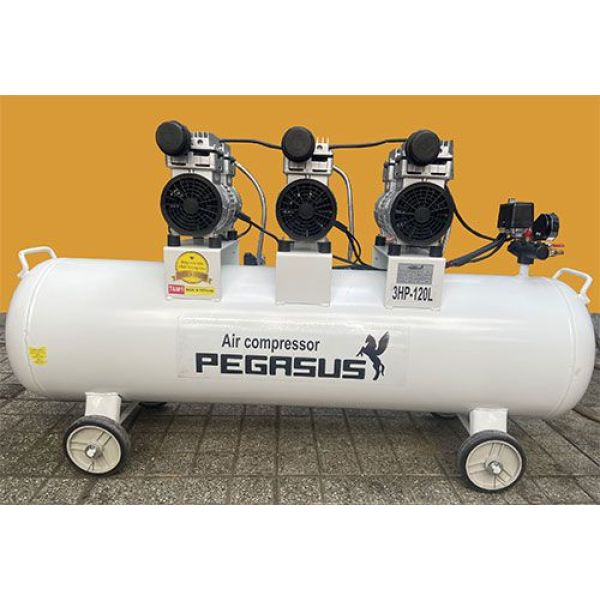 Photo - Máy nén khí giảm âm không dầu Pegasus TM-OF750x3-120L