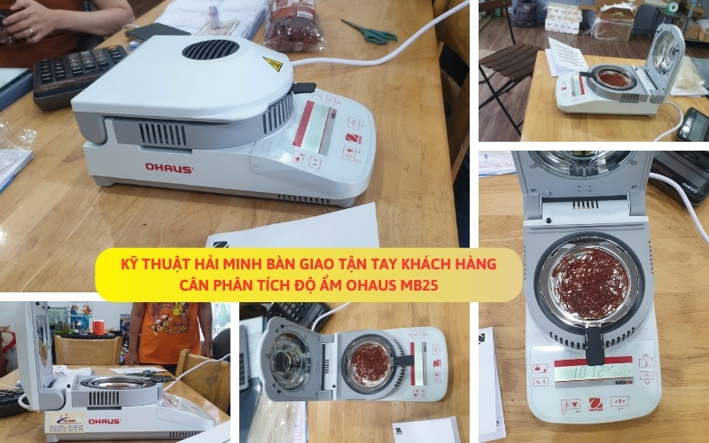 KỸ THUẬT HẢI MINH BÀN GIAO TẬN TAY KHÁCH HÀNG CÂN PHÂN TÍCH ĐỘ ẨM OHAUS MB25