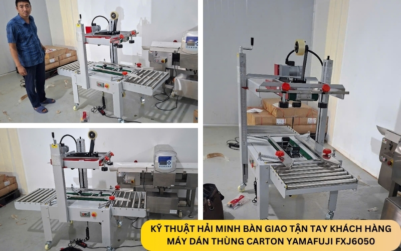 Kỹ thuật Hải Minh bàn giao Máy dán thùng Carton Yamafuji FXJ6050